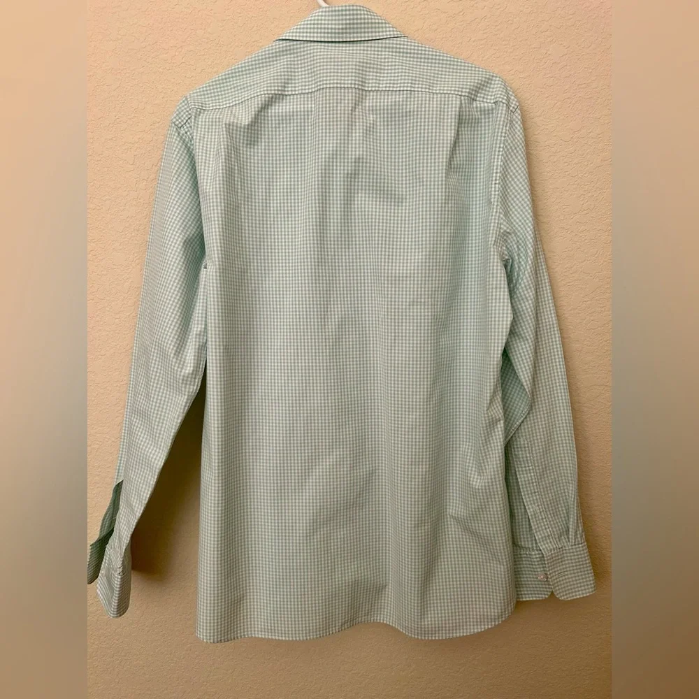J. Crew Thompson Button Up Dress Shirt Men Large Green / White Gingham
